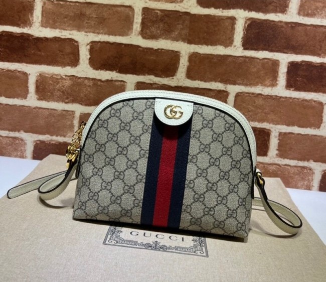 Gucci Ophidia GG Canvas Small Shoulder Bag 499621 White Leather 2022