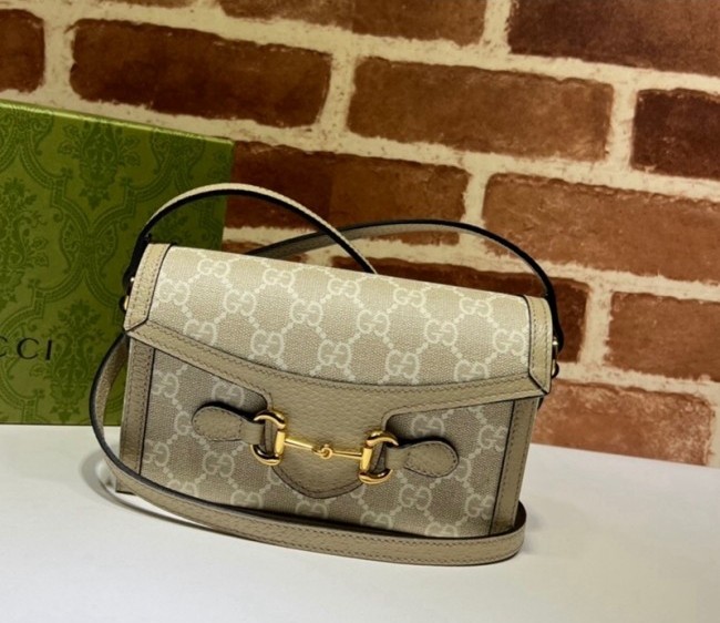 Gucci Horsebit 1955 GG Canvas Mini Bag 699296 Beige/White 2022