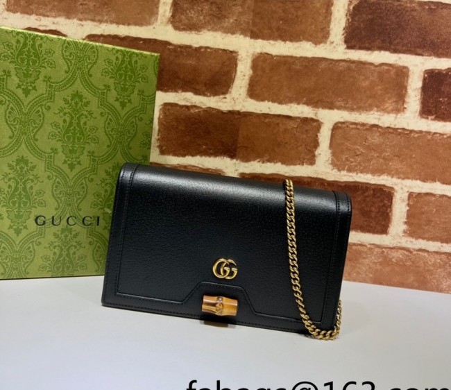 Gucci Diana Bamboo Chain Wallet 696817 Black 2022