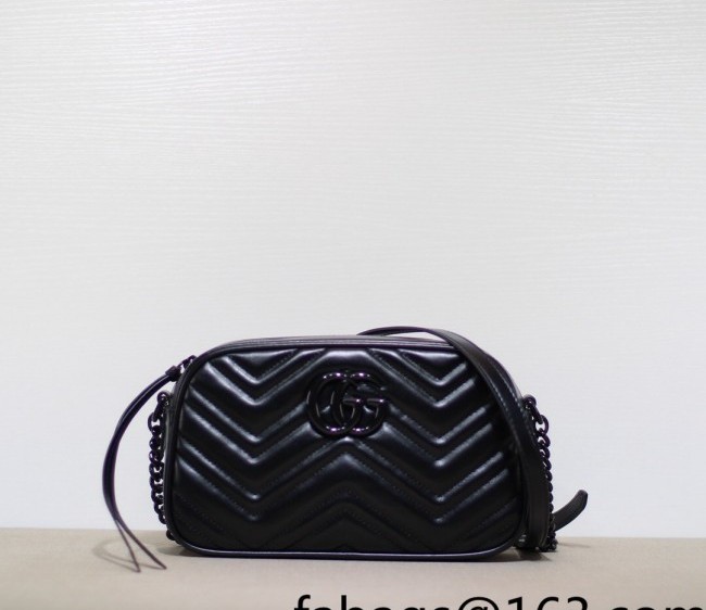 Gucci GG Marmont Small Shoulder Bag 447632 All Black 2022