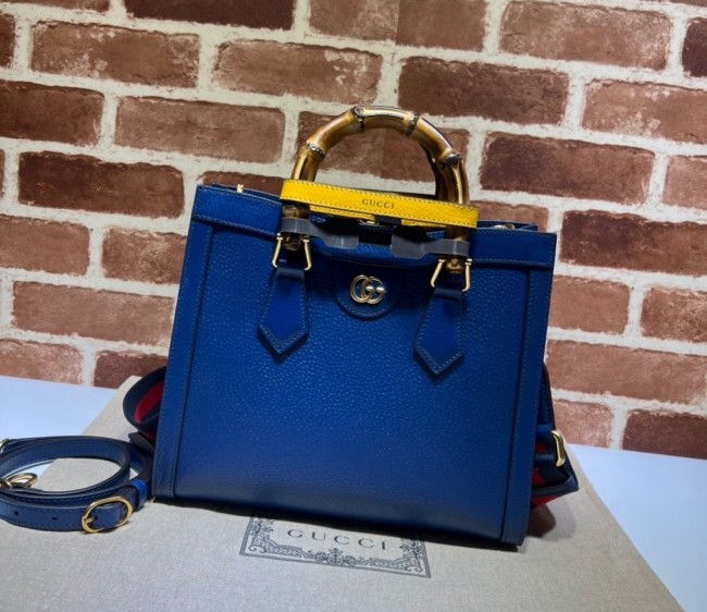 Gucci Diana Leather Small Tote Bag ?702721 Royal Blue 2022