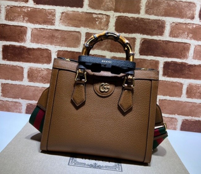 Gucci Diana Leather Small Tote Bag ?702721 Brown 2022