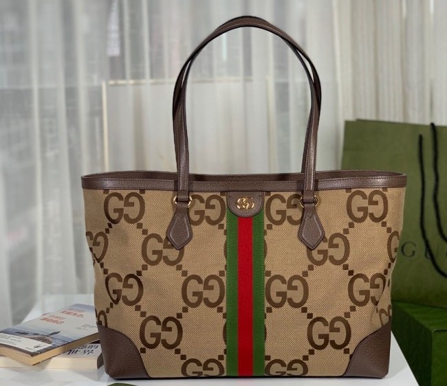 Gucci Ophidia Jumbo GG Tote Bag 631685 Camel 2022