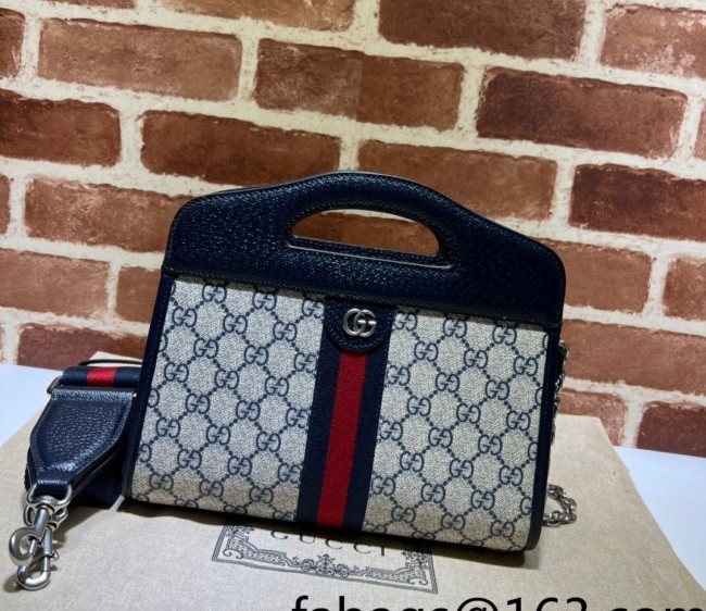 Gucci Ophidia GG Canvas Small Tote Bag with Web 693724 Blue 2022