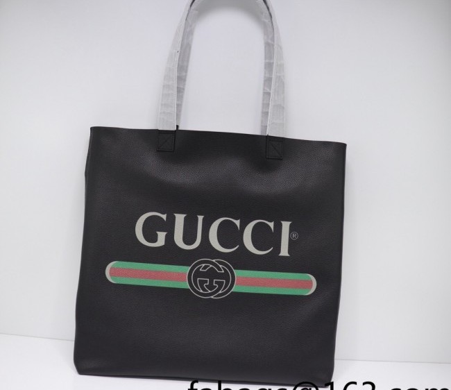 Gucci GG Web Leather Large Tote Bag 572768 Black 2022