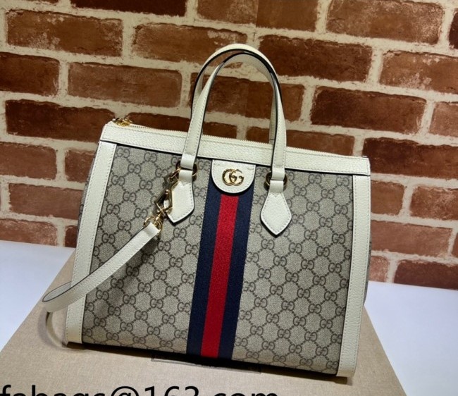 Gucci Ophidia GG Canvas Medium Tote Bag 524537 Beige/White 2022