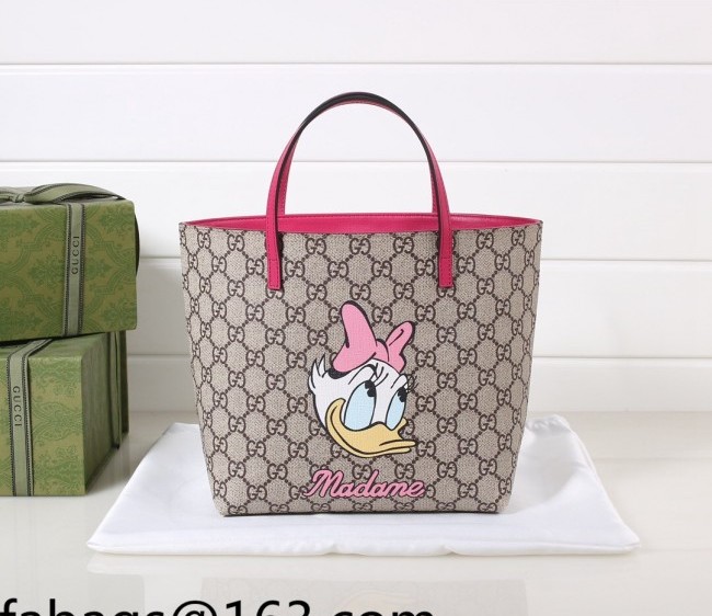 Gucci Children's GG Canvas Tote Bag with Daisy Duck Print 410812 Pink 2022 27