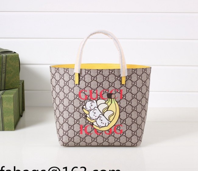 Gucci Children's GG Canvas Tote Bag with Banana Print 410812 Yellow 2022 19