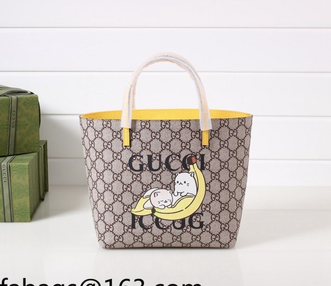 Gucci Children's GG Canvas Tote Bag with Banana Print 410812 Yellow 2022 18