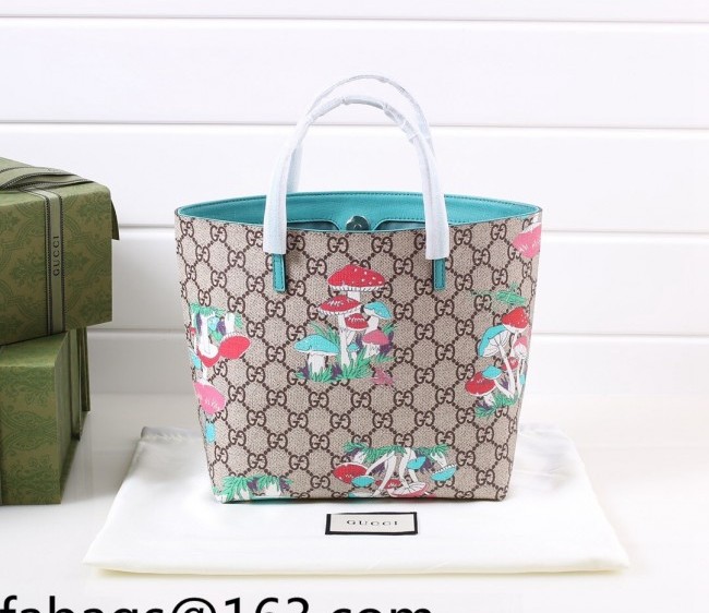 Gucci Children's GG Canvas Tote Bag with Mushroom 410812 Blue 2022 14