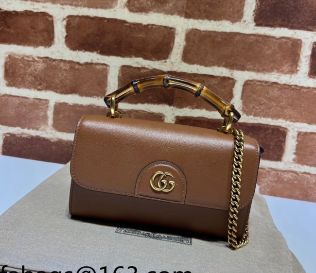 Gucci Bamboo Leather Mini Bag 675795 Brown 2022