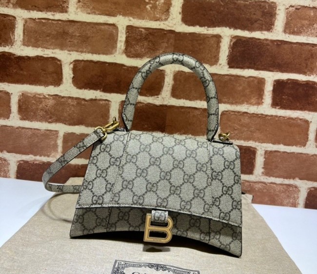 Balenciaga x Gucci Hourglass GG Canvas Small Bag ?681697 Beige 2022