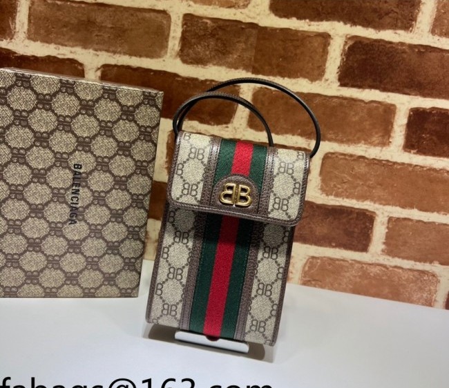 Gucci x Balenciaga Ophidia BB Canvas Mini Bag 680130 Beige 2022