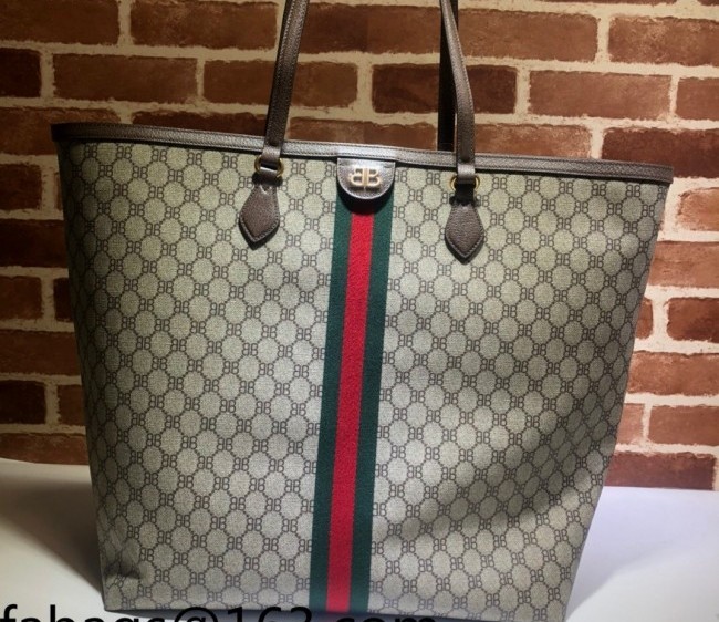 Gucci x Balenciaga Ophidia BB Canvas Large Tote Bag 680127 Beige 2022