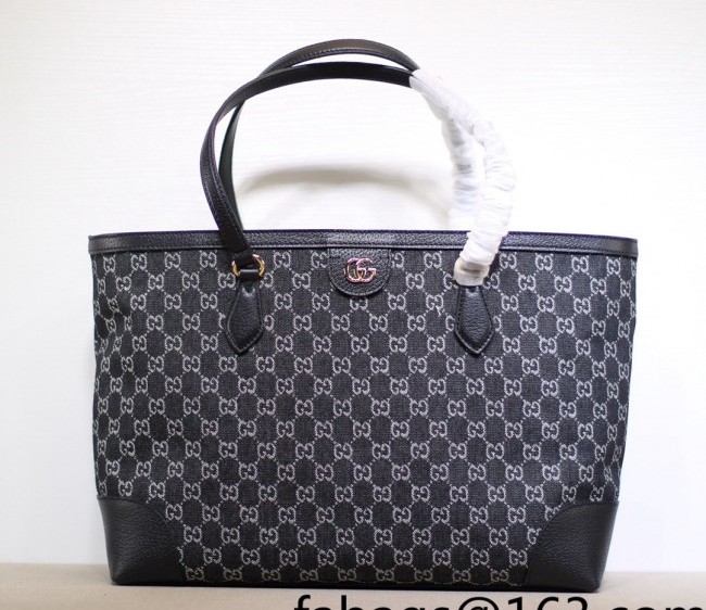 Gucci Ophidia GG Denim Tote Bag 631685 Black 2022