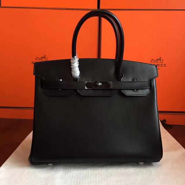 Hermes Birkin Bag 30cm Black Epsom Leather Black Hardware