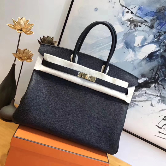 Hermes Birkin Bag 35cm Black Togo Leather Gold Hardware