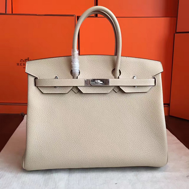 Hermes Birkin Bag 35cm Ivory Togo Leather Silver Hardware