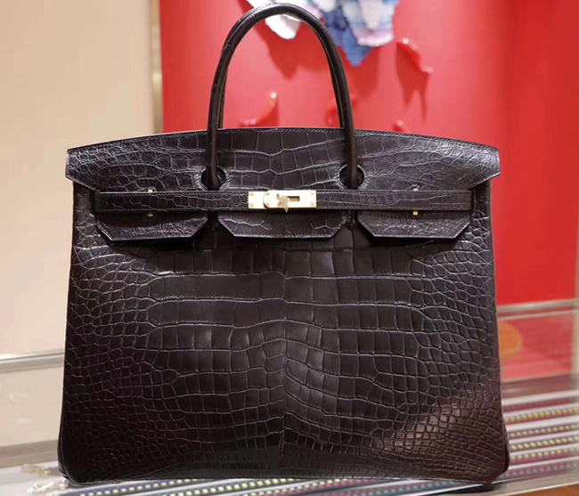 Hermes Birkin Bag 40cm Niloticus Crocodile Skin Bag Handstitched Palladium Hardware Chocolat