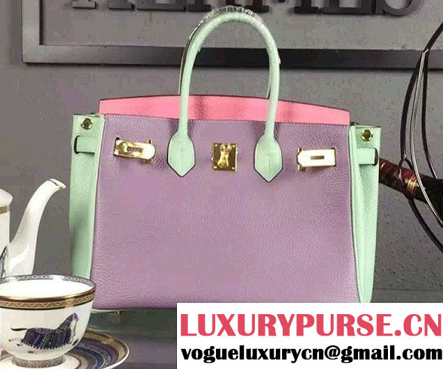 Hermes Togo Clafksin Birkin 25 Bag Lilac/Green 2016