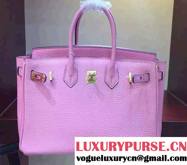 Hermes Togo Leather Birkin 25cm Small Bag Pink 2016