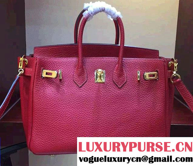 Hermes Togo Leather Birkin 25cm Small Bag Red 2016