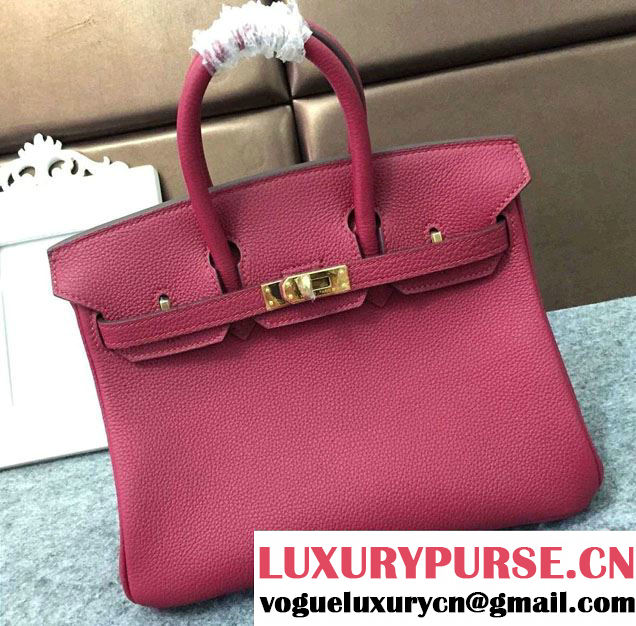 Hermes Mini Birkin 25cm Bag in Original Togo Leather Bag Date Red