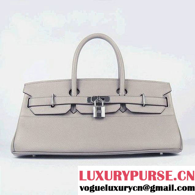 Hermes Birkin 6109 Togo Leather Bag Grey 42cm Silver