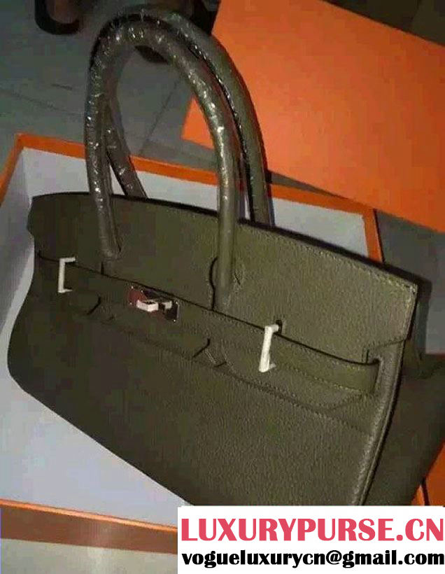 Hermes Birkin 42cm Bag in Original Togo Leather Bag Army Green