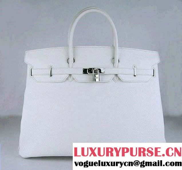 Hermes Birkin 40cm Togo Bag 6099 Light White silver padlock