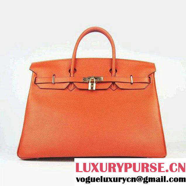 Hermes Birkin 40CM Togo Bag Orange 6099 Gold