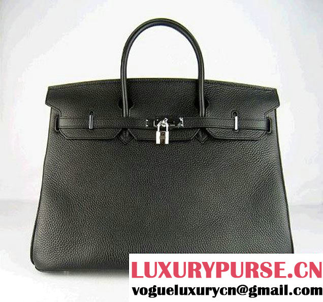 Hermes Birkin 40CM Togo Bag Black 6099 Silver