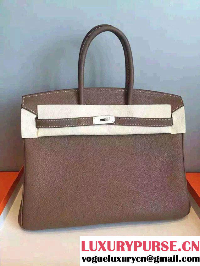 Hermes Birkin 40CM Togo Bag Grey 6099 Silver