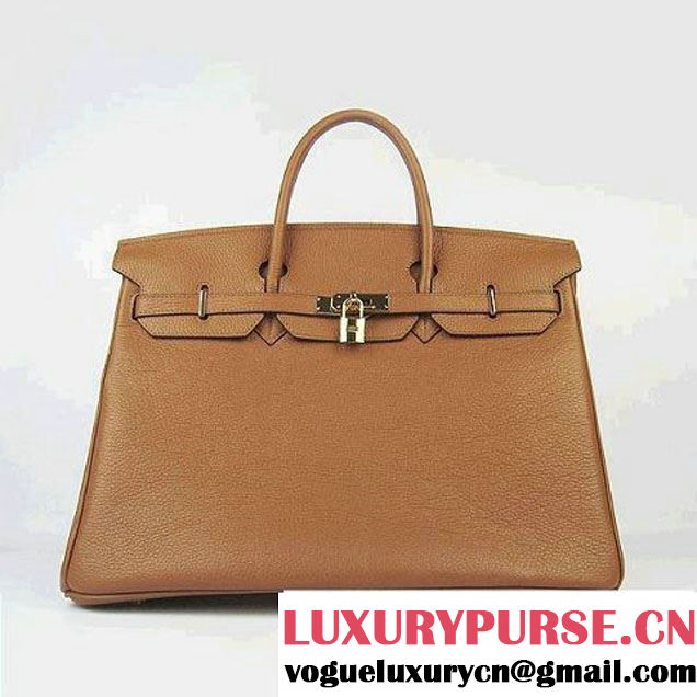 Hermes Birkin 40CM Togo Handbag Light Coffee 6099 Gold