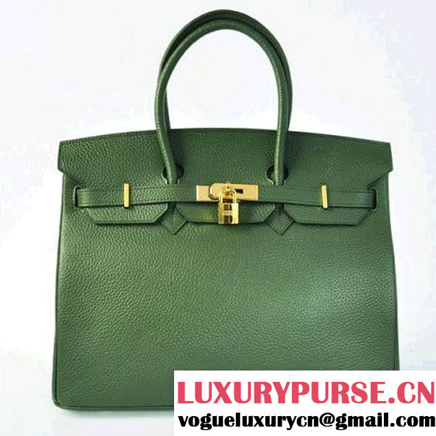 Hermes Birkin 35CM Tote Bags Togo Leather Amy Green Golden