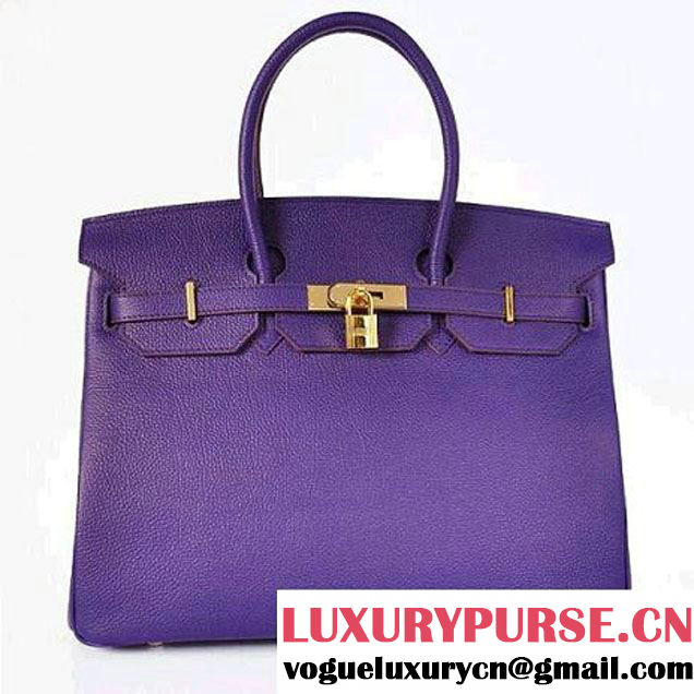 New Color Hermes Birkin 35CM Tote Bags Smooth Togo Leather H35 Freesia Gold