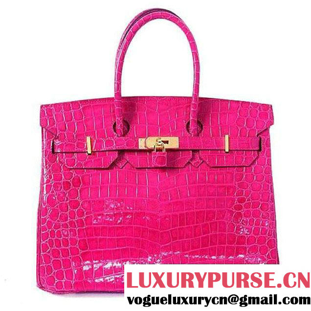 Hermes Birkin 35CM Tote Bag Peach Croco Leather Gold