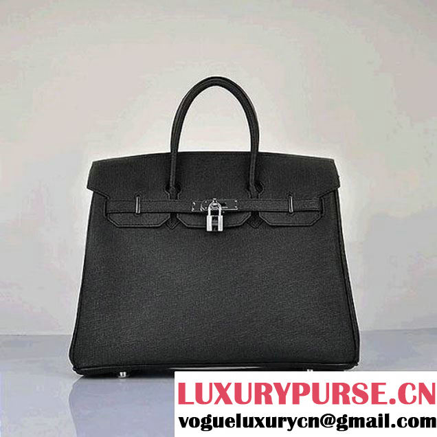 Newest 2012 Hermes Birkin 35CM Black Saffiano Leather Tote Bag Silver