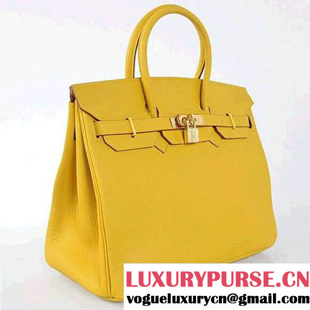 Hermes Birkin 35CM Tote Bags Smooth Togo Leather Yellow Golden