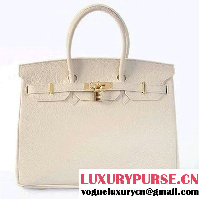 Hermes Birkin 35CM Tote Bags Togo Leather Beige Golden