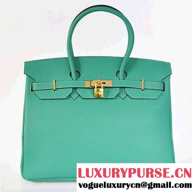 Hermes Birkin 35CM Tote Bags Togo Leather Green Golden