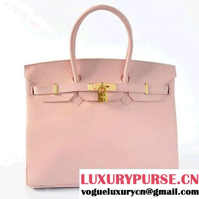 Hermes Birkin 35CM Tote Bags Togo Leather Pink Golden