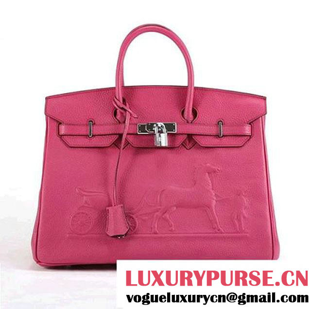 Hermes Birkin 35cm Horse-Drawn 6089 Roseo Silver