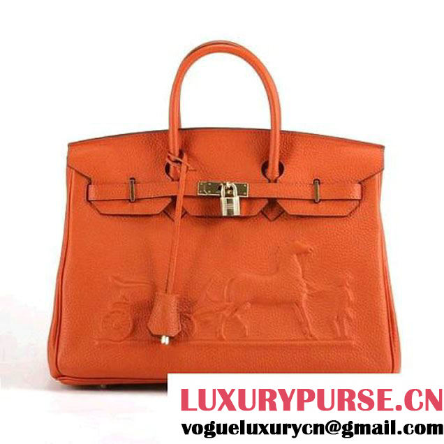 Hermes Birkin 35cm Horse-Drawn 6089 Orange Golden