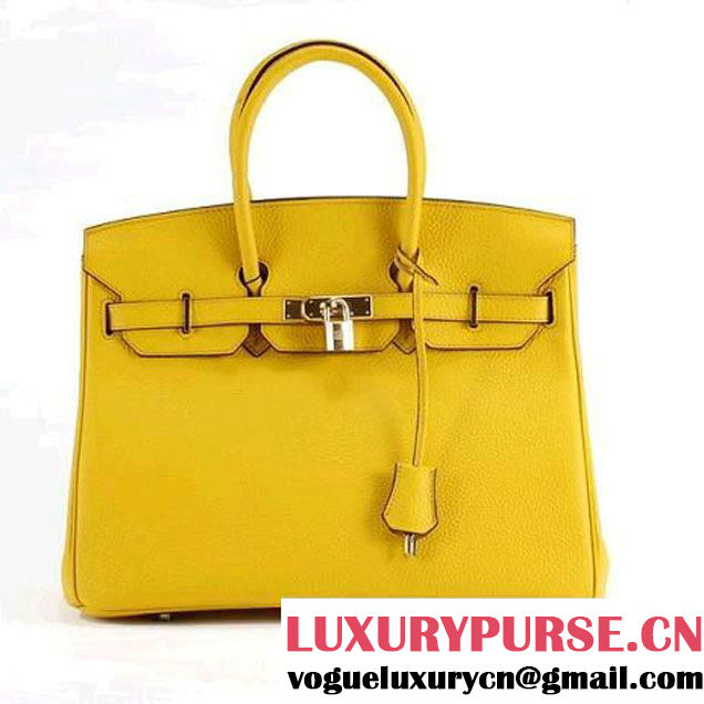 Hermes Birkin 35CM Togo Leather Handbag 6089 Yellow Golden