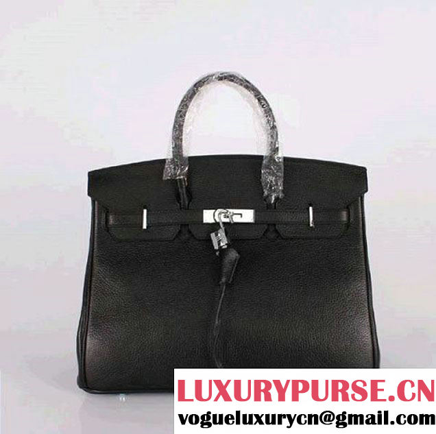 Hermes Birkin 35CM Tote Bag Clemence Leather H-35 Black