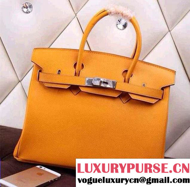 Hermes Birkin 30/35 Epsom Leather Bag Orange