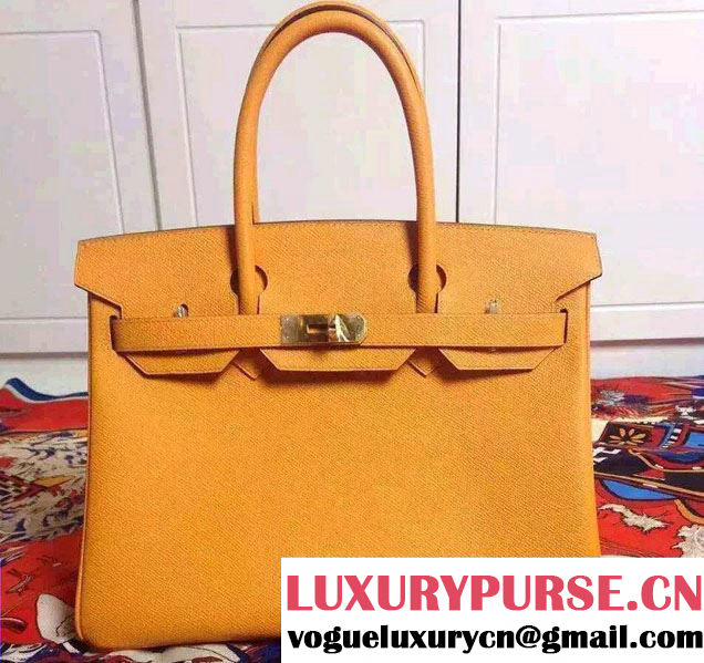 Hermes Birkin 30/35 Bag in Original Epsom Leather Bag Yellow