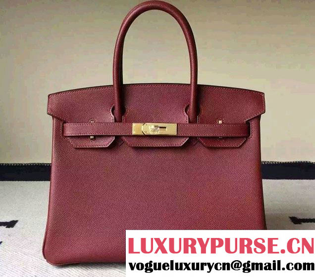 Hermes Birkin 30/35 Bag in Original Epsom Leather Bag Burgundy