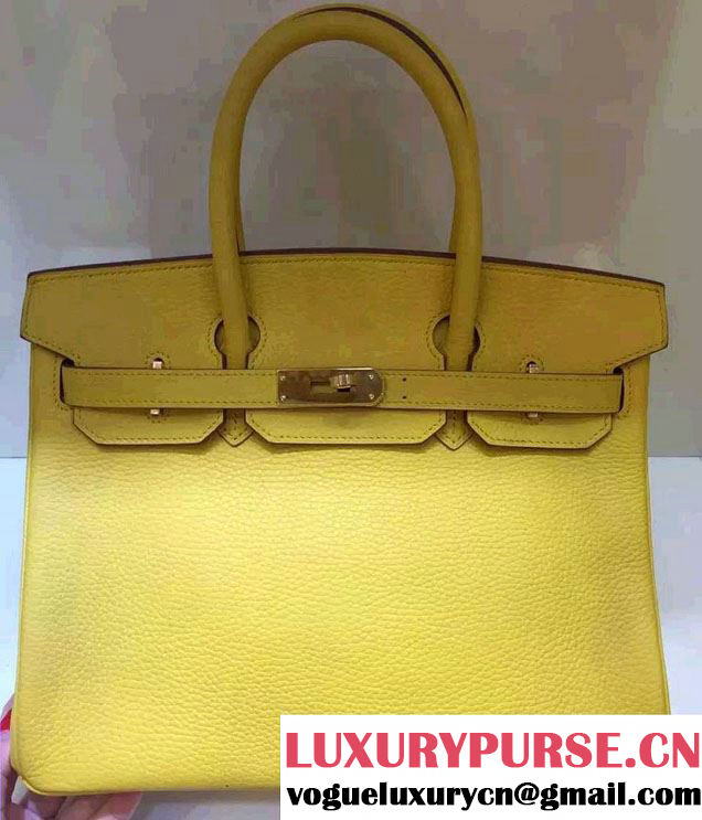 Hermes Birkin 30/35 Bag in Original Togo Leather Bag Yellow